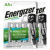 רביעית סוללות נטענות AA עוצמתיות מבית Energizer