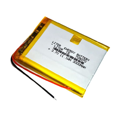 סוללה ליתיום פולימר נטענת Lithium Polymer דגם 3000mAh 3.7V LP705070